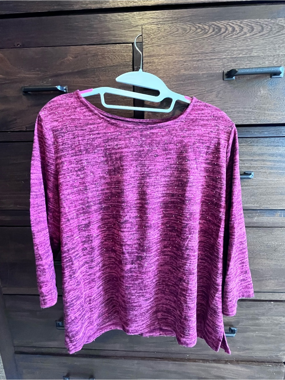 croft & barrow Sparkle Knit Boatneck Top - Raspberry